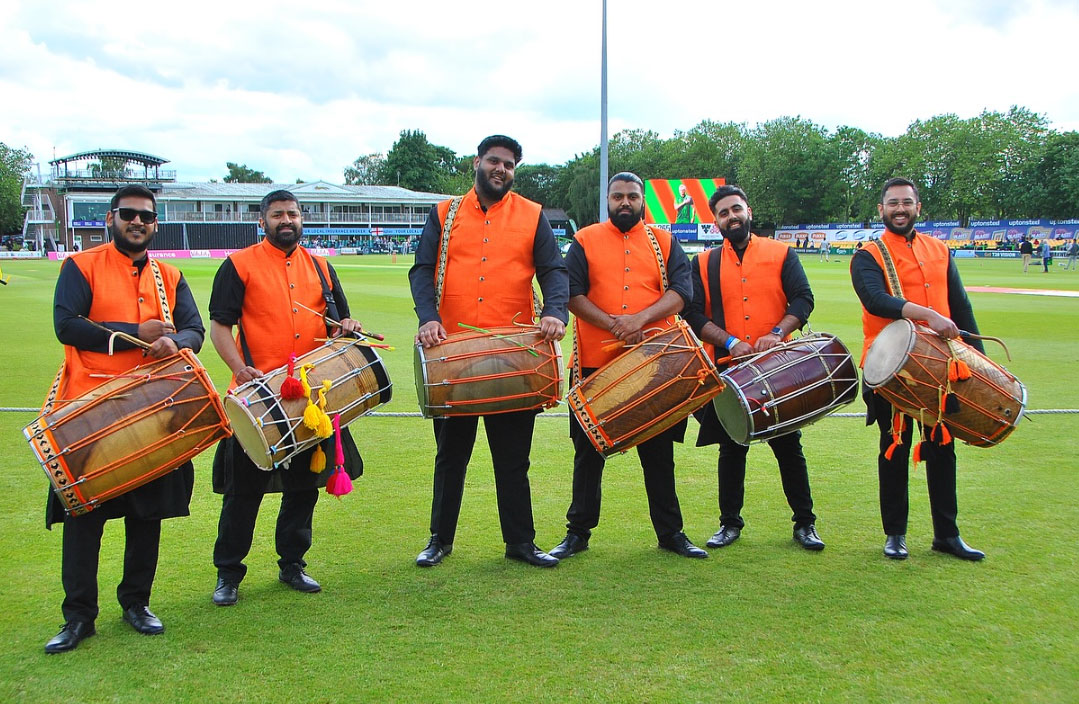 dhol dummers at sports match